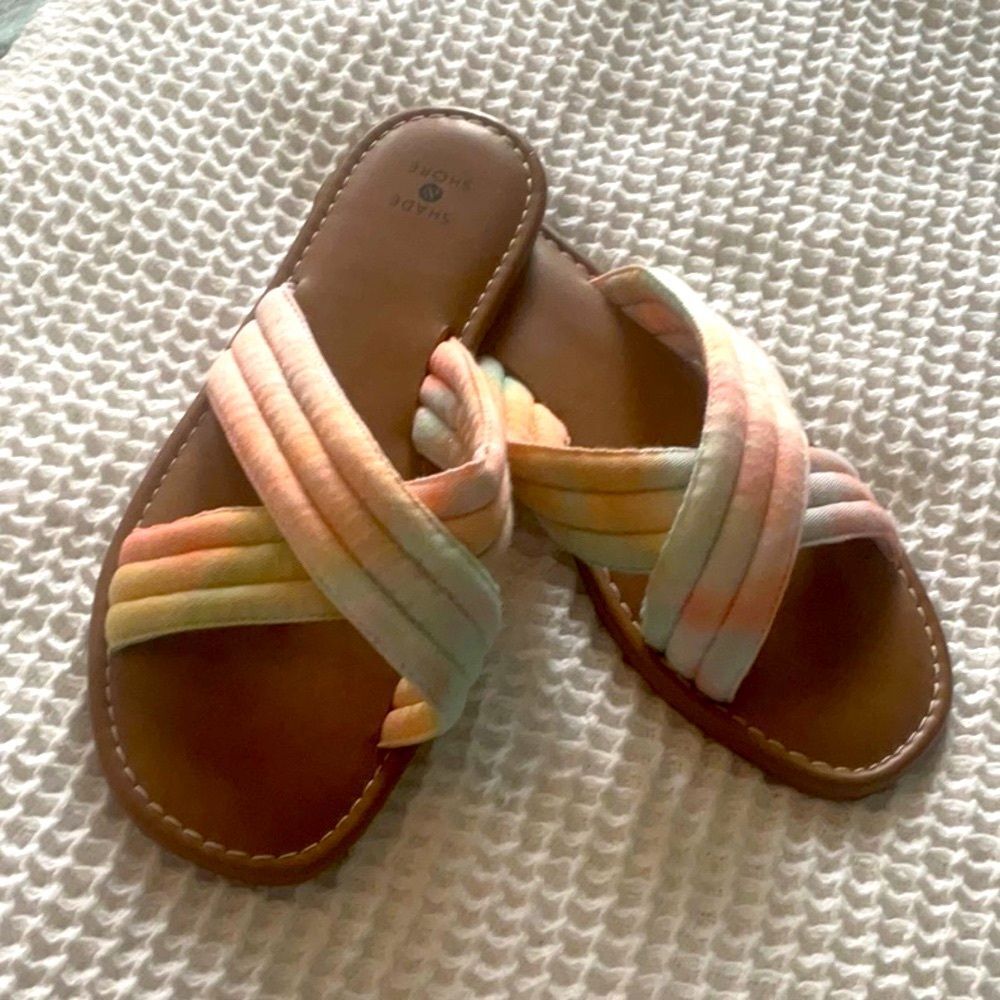 *Shade & Shore* Sz 9 Rainbow Colorful Women's Sandals